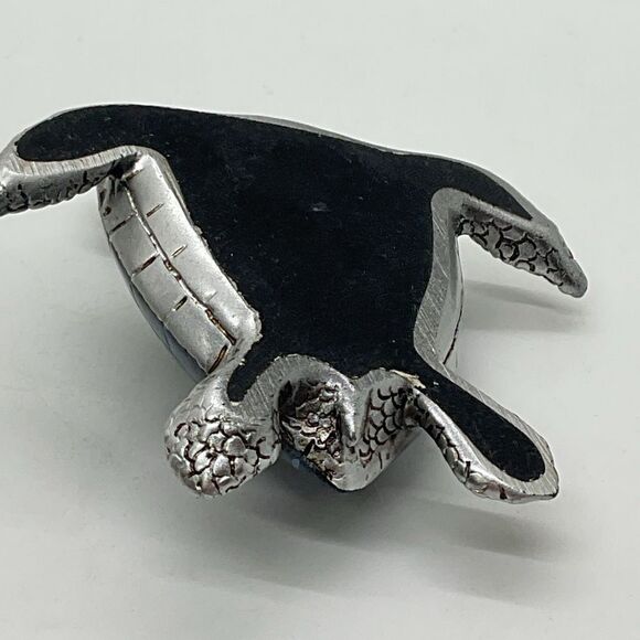 Silver and Blue Turtle Figurine - Picture 5 of 6